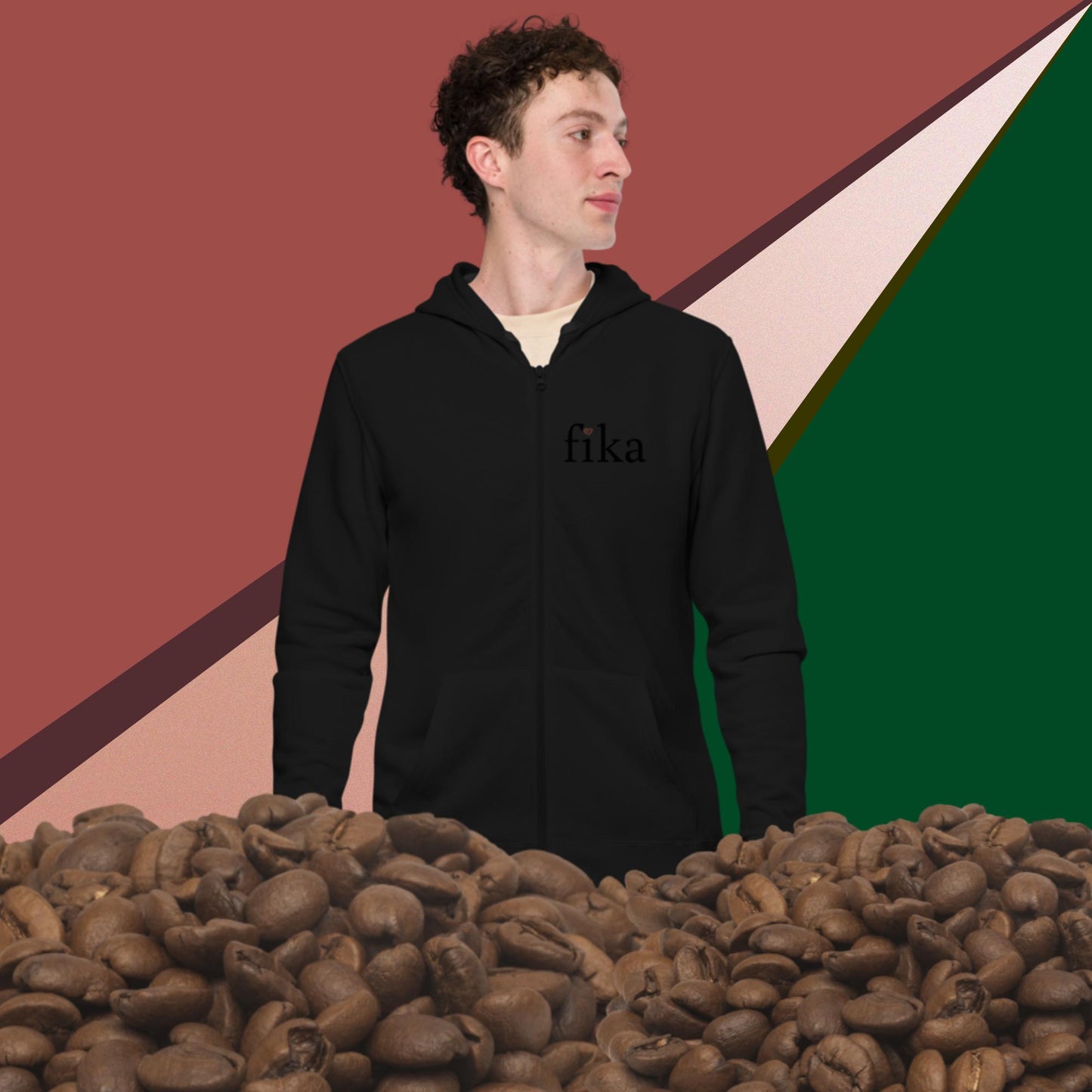 fika coffeehouse hoodie zip up